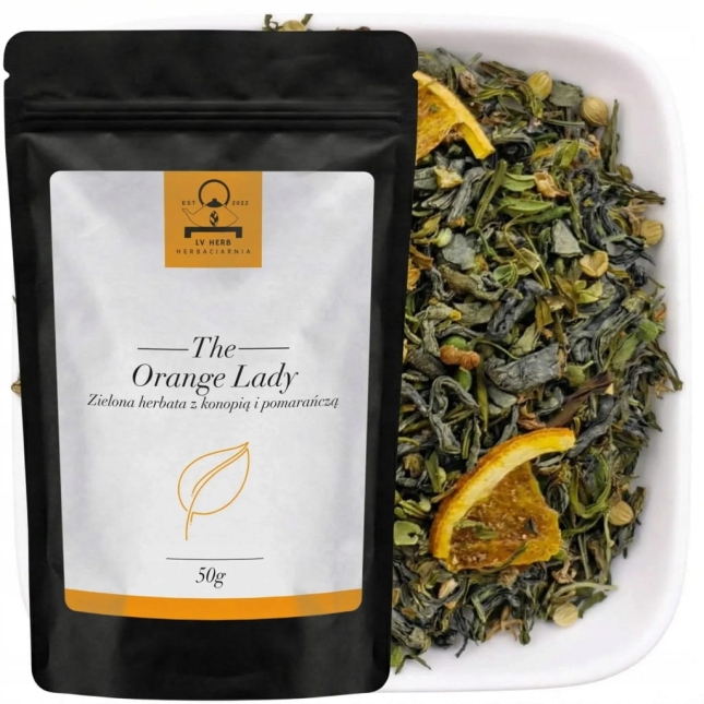 Herbata konopna z  dodatkiem skórki i owocu pomarańczy 50 g - Orange Lady