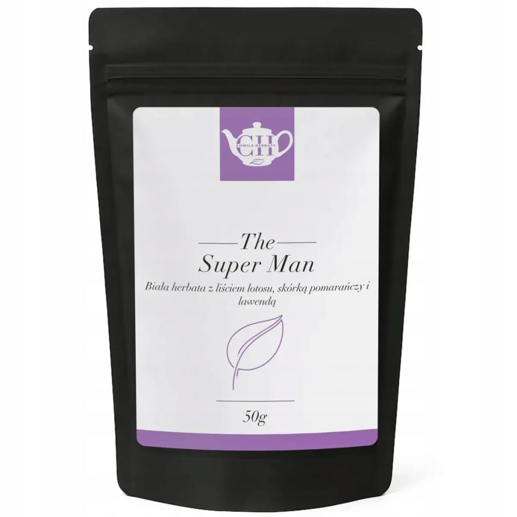 Biała herbata liściasta ze skórką pomarańczy i rodzynką 50 g - Super Man