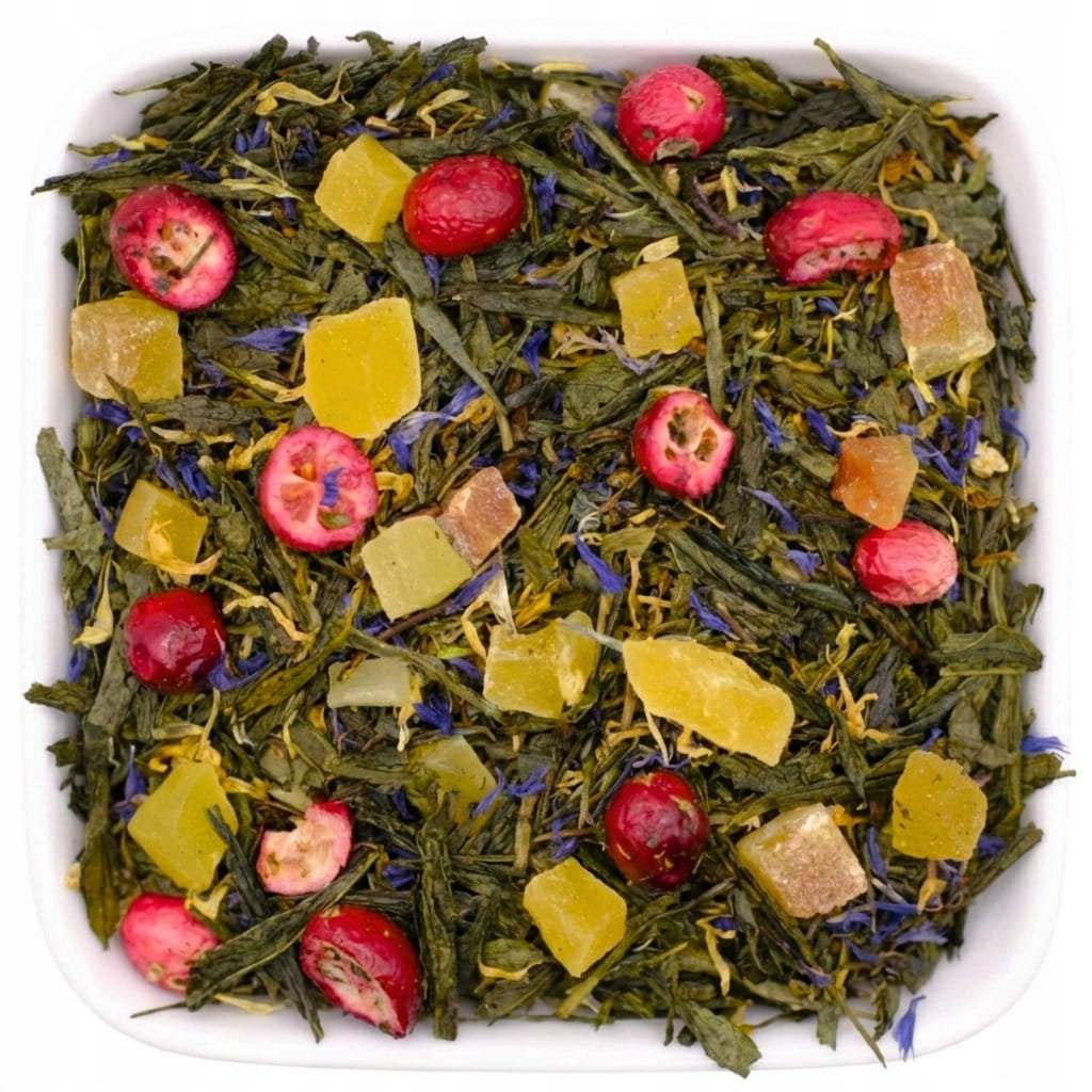 Zielona herbata sencha z ananasem, mango i żurawiną 50 g – Kingbird Tea
