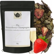 Biała herbata liściasta z truskawką w szampanie 50 g - Strawberry Champagne