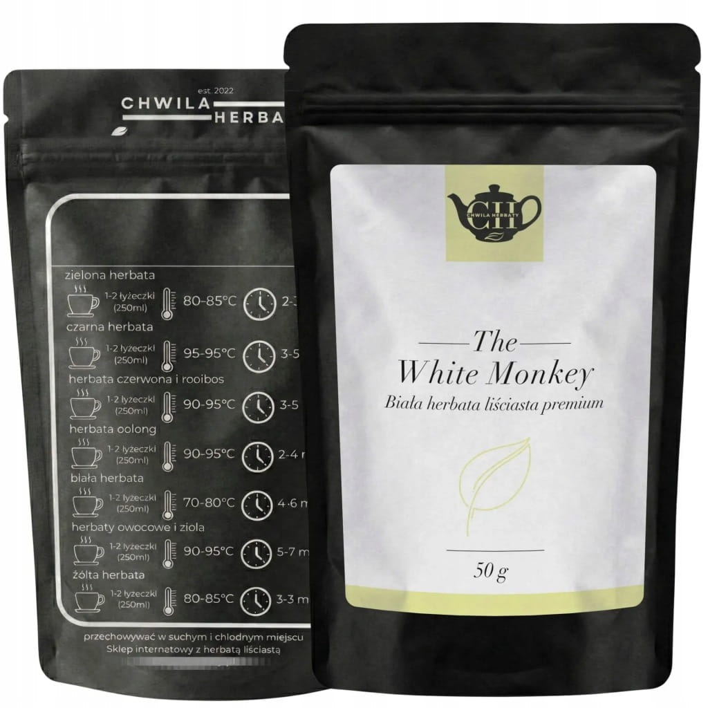Klasyczna biała herbata liściasta premium 50 g - White Monkey
