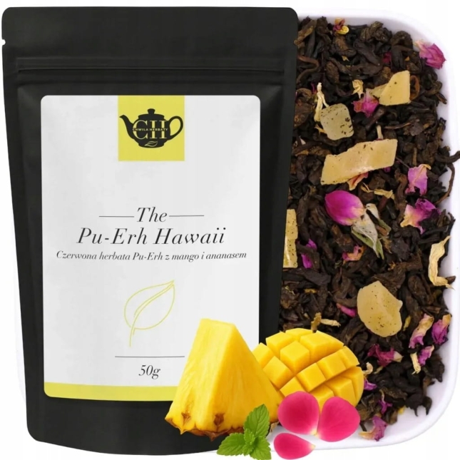 Czerwona herbata liściasta z mango i ananasem 50 g - Pu Erh Hawaii