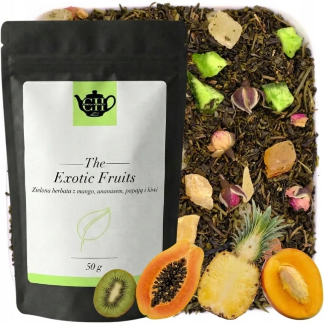 Zielona herbata liściasta z mango, ananasem i kiwi 50 g - Exotic Fruits