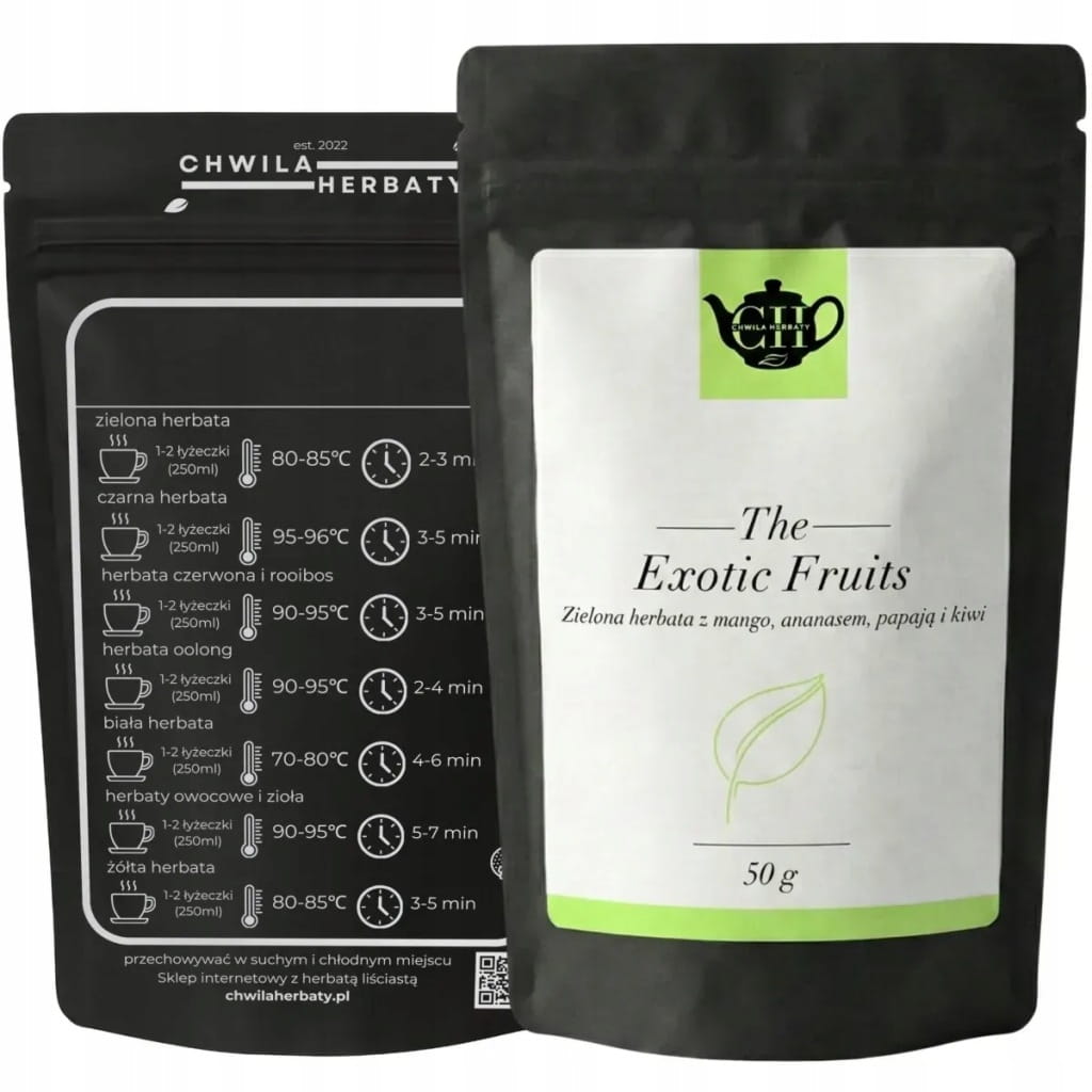 Zielona herbata liściasta z mango, ananasem i kiwi 50 g - Exotic Fruits