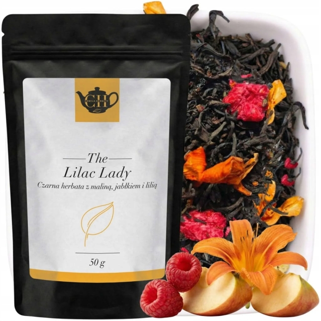 Owocowa czarna herbata z maliną, jabłkiem i lilią 50 g - Lilac Lady