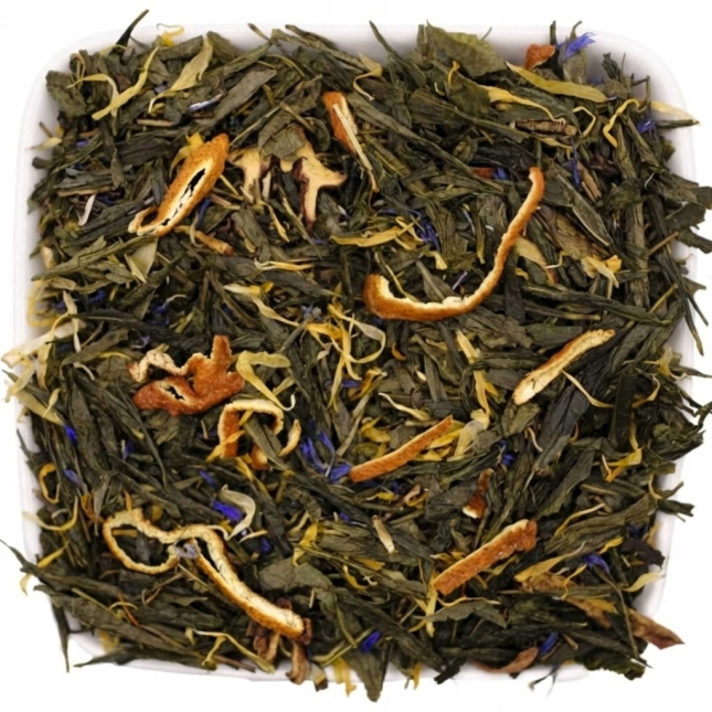 Zielona herbata Sencha ze skórką pomarańczy i nagietkiem 50 g - Zesty Green