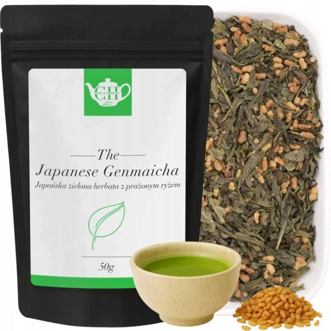 Japońska zielona herbata liściasta z prażonym ryżem 50 g - Japanese Genmaicha