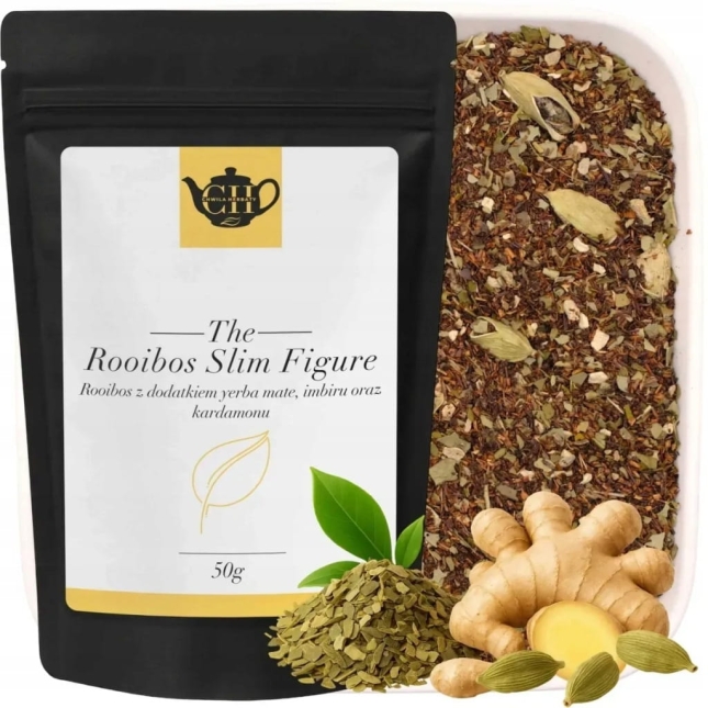 Czerwonokrzew afrykański z dodatkiem yerba mate, imbiru i kardamonu 50 g - Rooibos Slim Figure