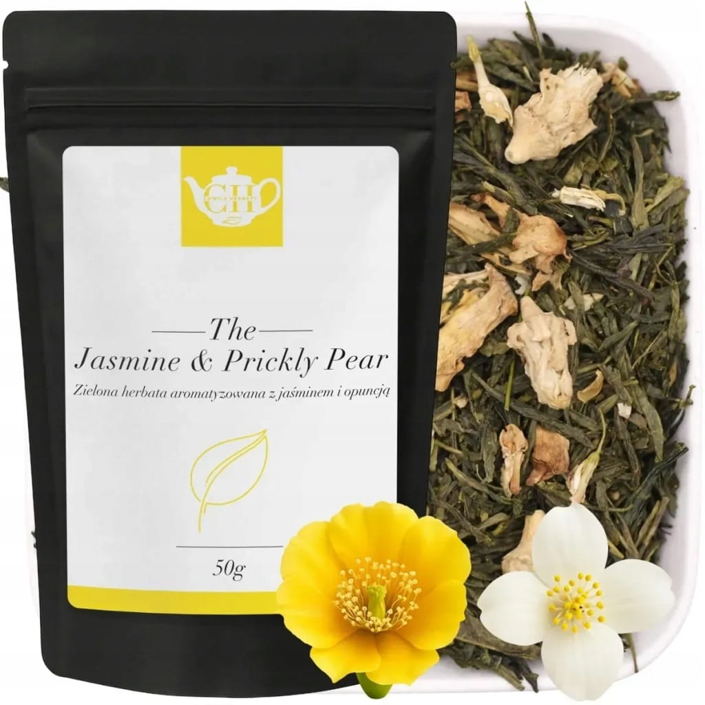 Japońska zielona herbata liściasta Sencha z jaśminem i opuncją 50 g - Jasmine & Prickly Pear