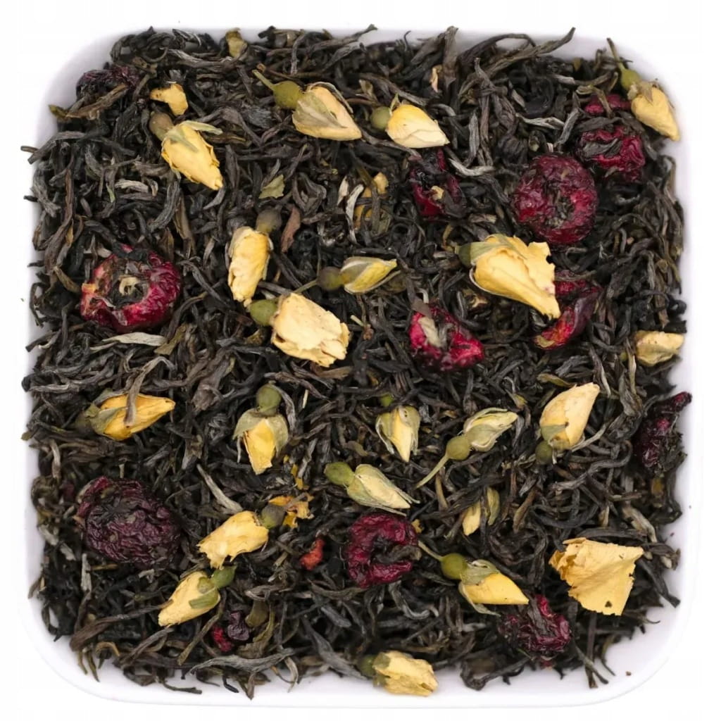 Żółta herbata liściasta z wiśnią i żółtymi pąkami róży 50 g - Golden Cherry