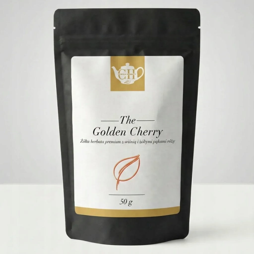 Żółta herbata liściasta z wiśnią i żółtymi pąkami róży 50 g - Golden Cherry