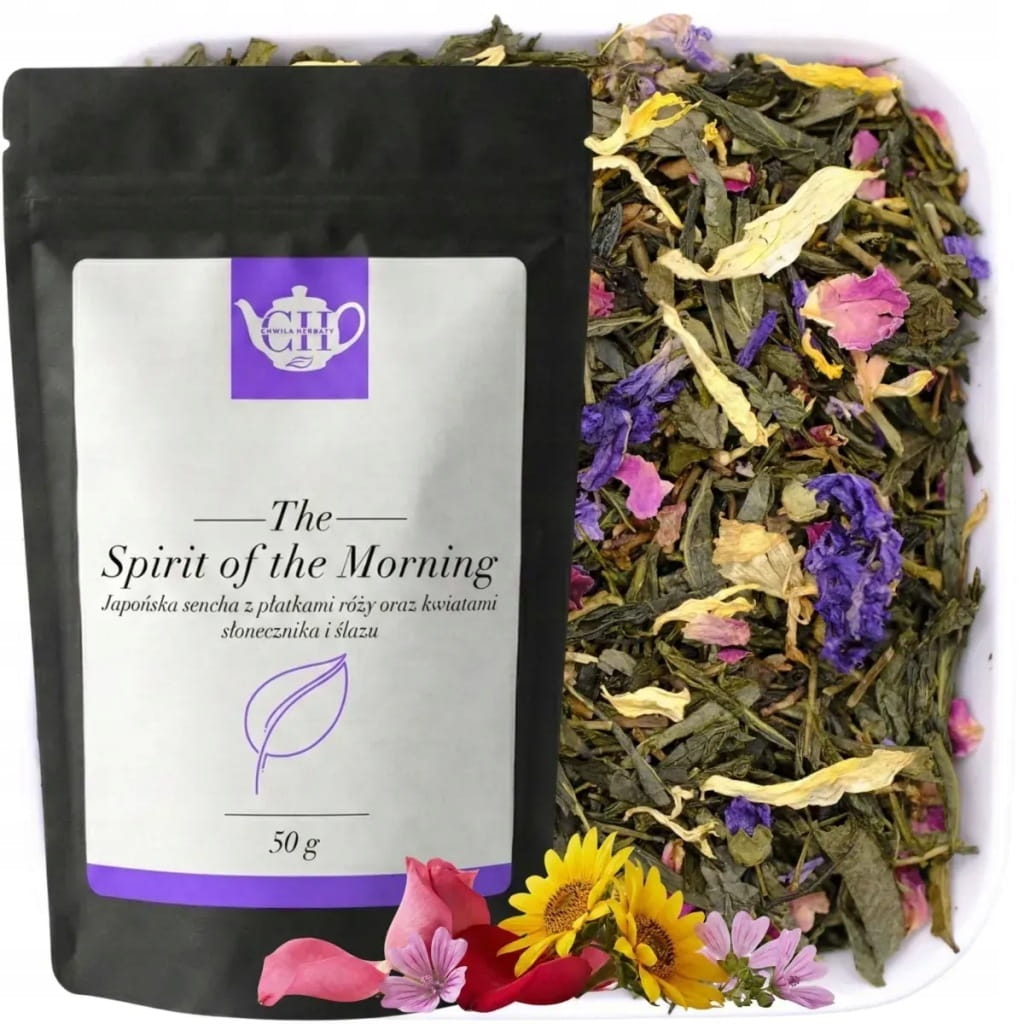 Japońska zielona herbata Sencha z różą i kwiatami 50 g - Spirit of the morning