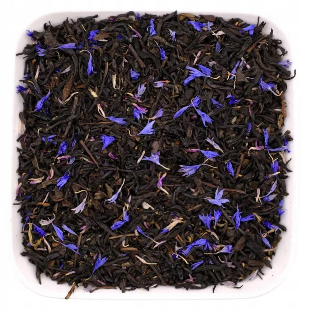 Niebieska czarna herbata liściasta z bergamotką i płatkami bławatka 50 g - Earl Grey Blue