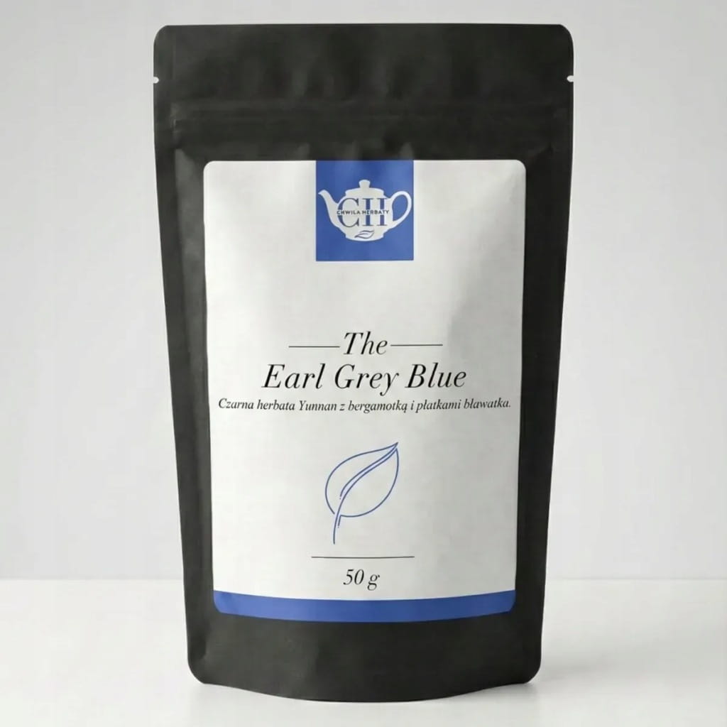 Niebieska czarna herbata liściasta z bergamotką i płatkami bławatka 50 g - Earl Grey Blue