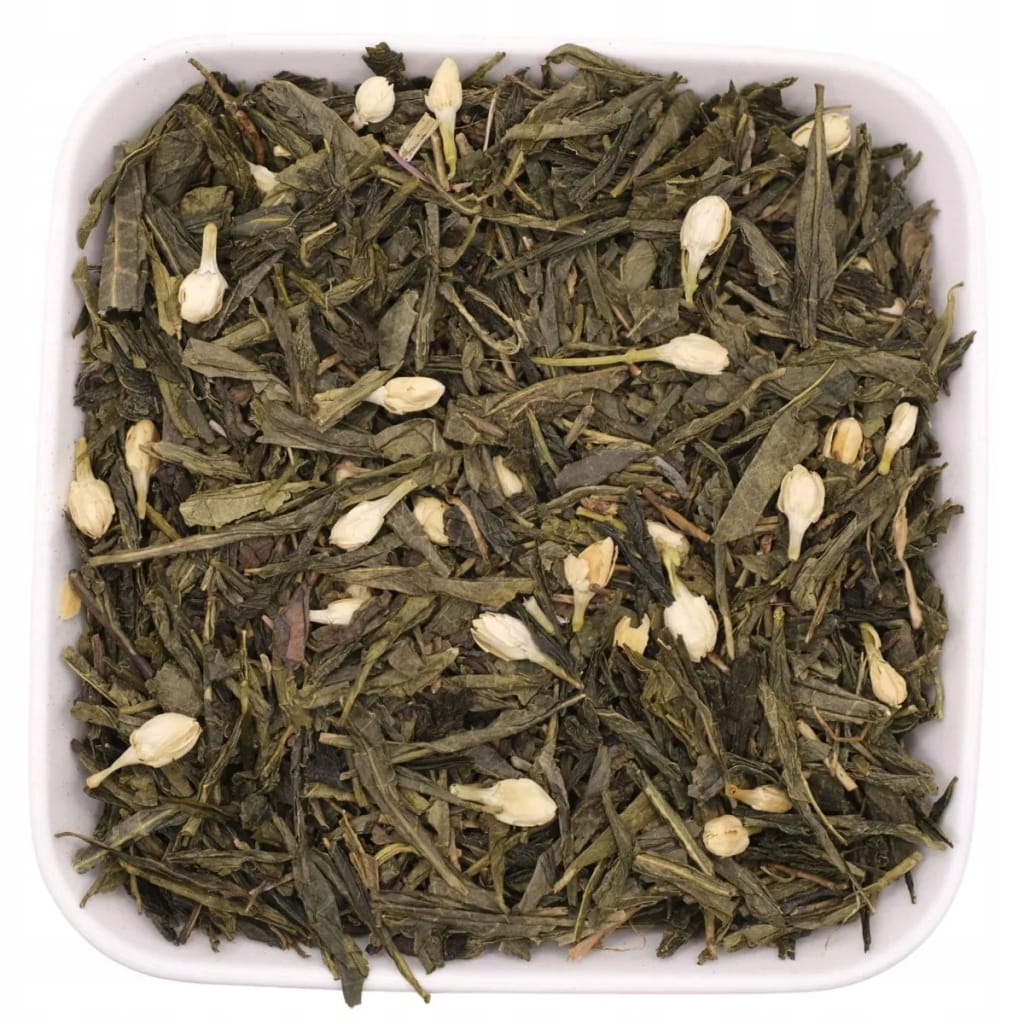 Chińska zielona herbata liściasta Bancha z pąkami jaśminu 50 g - Jasmine Beauty