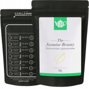 Chińska zielona herbata liściasta Bancha z pąkami jaśminu 50 g - Jasmine Beauty