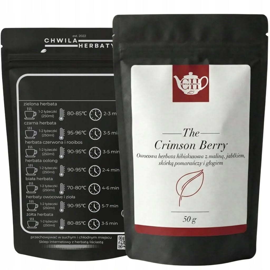 Owocowy hibiskus z maliną, jabłkiem, pomarańczą i głogiem 50 g - Crimson Berry