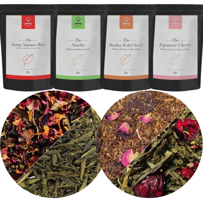 Zestaw Herbat Aromatyzowanych - 4x50g - Herbaty Liściaste