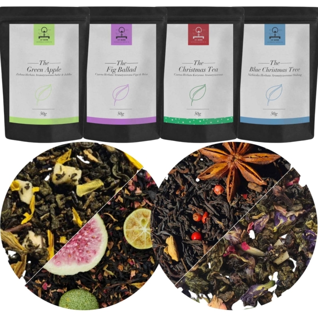 Zestaw Herbat Zimowych - Herbaty Liściaste - Herbaty Aromatyzowane 4x50g